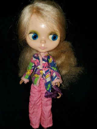1972 Kenner Blythe Doll Blonde With Lounging Lovely Outfit Tagged 6 Lines