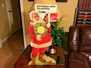 44 Vintage Coca Cola Santa Claus Cardboard Sign W Bottle Coke Clause Eseal