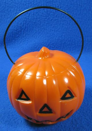 Vintage Union Products Halloween Jack O Lantern Light Up Plastic Pumpkin