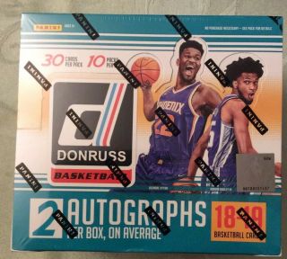 2018 - 19 Donruss Basketball Hobby Box 2 Auto’s 10 Packs Loaded