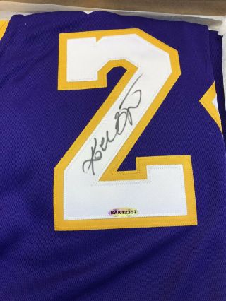 Kobe Bryant Upper Deck Authenticated Purple Away Lakers Jersey 24 Signed Uda