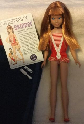 Vintage Barbie 1964 Sl Skipper Doll Gorgeous Strawberry Blonde Color Magic Exc