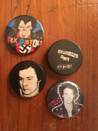 Vintage Sex Pistols Pins Buttons Badges Johnny Rotten Sid Vicious Punk Wave