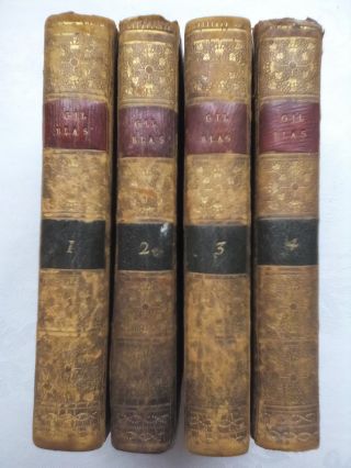 Histoire De Gil Blas De Santillane Par Lesage.  4 Vol Set 1805 Antique.  H Nicolle