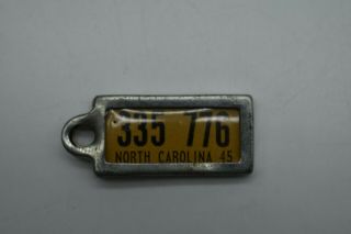 Rare 1945 North Carolina Miniature License Plate 335 - 776 Dmv