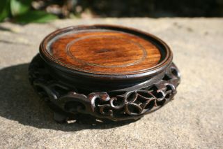 Antique Chinese Wooden Hand Carved Stand For Display Vase Bowl Pot Jar