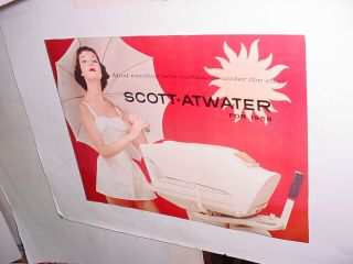 Big 1958 Scott - Atwater Outboard Boat Motor Sales Brochure Swimsuit Issue