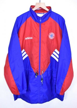 Vintage 90s Bayern Munich Munchen Football Training Jacket Rain Coat Size D8 Xl