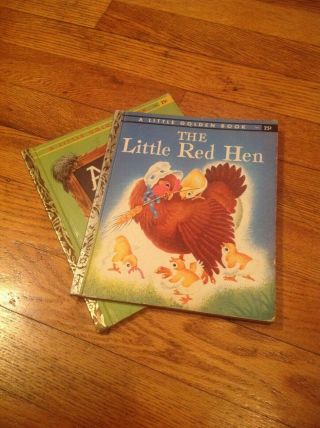 Little Golden Books,  The Little Red Hen 1954 & Animal Quiz 1960 Vg