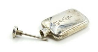 Antique Sterling Silver Mini Perfume Bottle Flask
