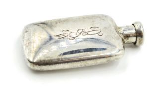 Antique Sterling Silver Mini Perfume Bottle Flask 3