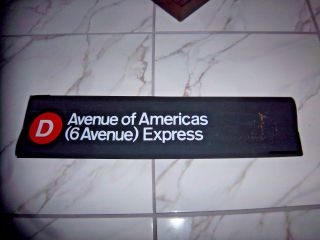 Vintage Nyc Subway Sign Ny Collectible Roll Sign D Train Ave Americas 6 Express