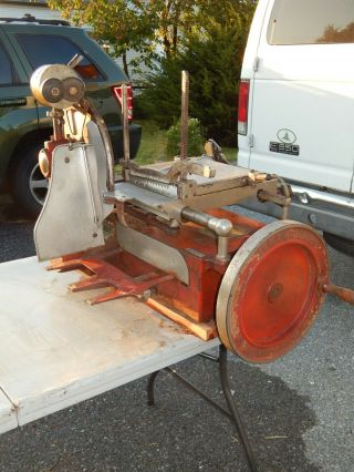 Antique Van Berkel Us Slicing Machine Hand Crank Flywheel Deli Meat Slicer