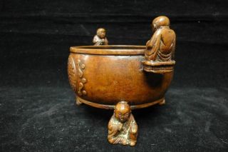 Very Rare Old Chinese Bronze Buddhas Carving Incense Burner Censer Marks 3