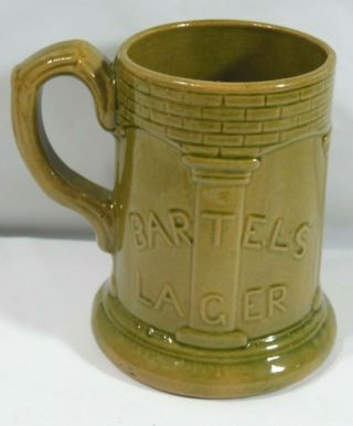 Vintage Bartels Lager Syracuse N.  Y.  Stoneware Beer Mug Green