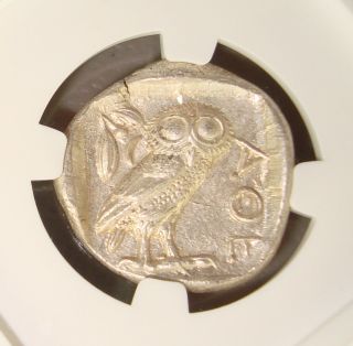440 - 404 BC Attica,  Athens Athena / Owl Ancient Greek Silver Tetradrachm NGC MS 2