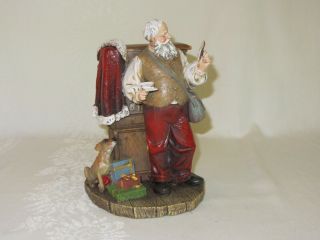 St Nicholas Table Santa Claus Vtg Resin Figurine Figure W Mail Letters