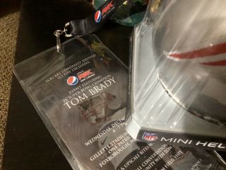 Bowl Champion Tom Brady Signed Autographed Mini - helmet With Event Pass 2