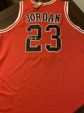 Michael Jordan Signed Autographed Jersey 1986 - 87 Bulls Red Mitchell & Ness