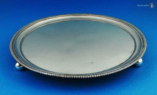 Smart George Iii Old Sheffield Plate Footed Salver / Waiter Tray C1800 Ball Feet