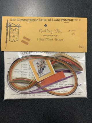 Vintage 1973 Paper Quilling Kit Fall Flora 738 Complete Quill Art Inc.