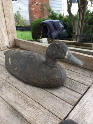 Vintage Hand Carved Painted Wood Wooden Duck Decoy 3 Of 6