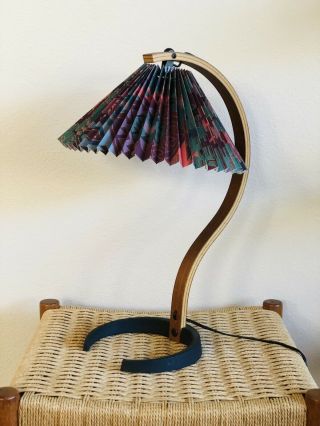 Vintage Mid Century Danish Modern Teak Bentwood Mads Caprani Arc Table Lamp 70 