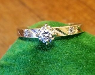 Vtg Artcarved 14k Solid Yellow Gold Diamond Engagement Ring Sz 5.  75 Estate