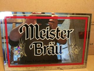 Meister Brau Beer Vintage Beer Bar Mirror Wall / Standing Sign.  80 