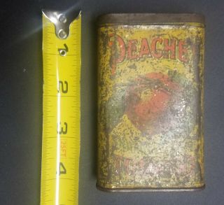 Vintage Advertising Peachey Tobacco Vertical Pocket Tin,  Very Cool