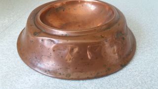 Antique Victorian Copper Dog Bowl - 8 Inches In Diameter