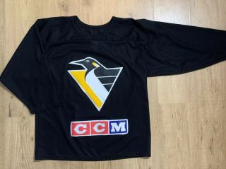 Nhl Pittsburgh Penguins Ccm Black Vintage Team Mesh Jersey Shirt Adult Size M