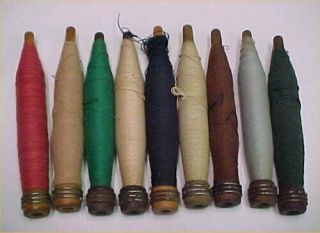 9 Vintage Antique Wood Textile Mill Industrial Yarn Thread Spool Spindle Bobbins