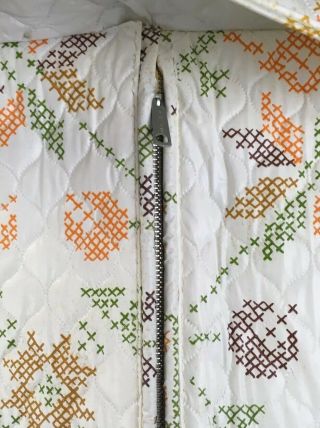 Vintage MOD 60 ' s hanging Zip Up Garment Wardrobe Quilted Bag Organizer Floral 2