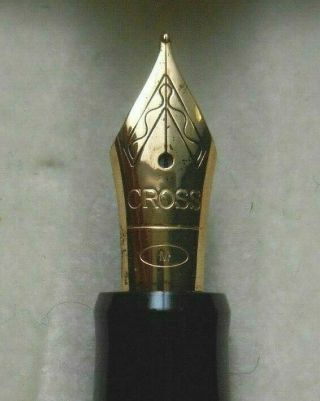 Vintage Cross Fountain Pen Germany Usa Black Gold Barrel Onyx W/ink & Papers