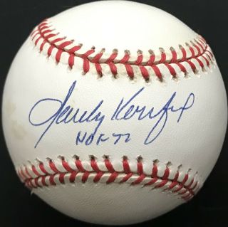 Sandy Koufax Hof 72 Autographed National League Baseball,  Beckett Loa
