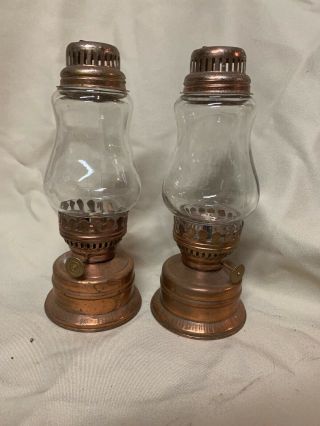 Vintage Hong Kong Nautical Oil Lamps Copper Lantern Hurricane Lights