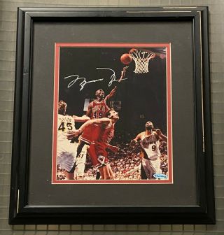 Michael Jordan Signed 8x10 Photo Autographed Framed 13x16 Uda Bulls Hof