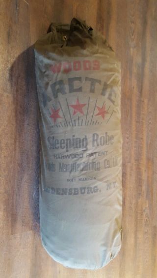Vintage Woods 3 Star Arctic Wool/ Down Zip Sleeping Robe Bag Olive Green 90x90