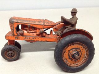 Vintage Antique Arcade Cast Iron Toy - Large Allis Chalmers Tractor