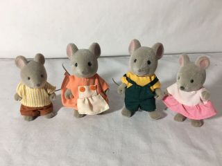 Calico Critters/sylvanian Families Vintage Maple Town Mouse Family Of 4