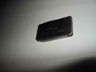 Vintage Ford Motor Co Top 100 Stainless Steel Imperial Knife File Money Clip