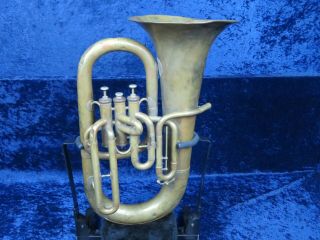 Belleville & Co.  Antique 3 Valve Euphonium Ser 121pc Cool Vintage Horn
