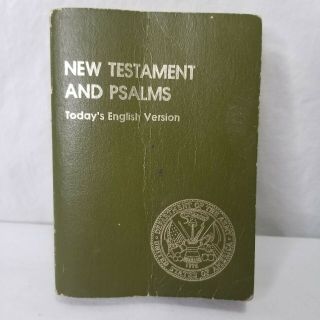 Vintage 70s Military Pocket Sized Bible United States Army Green 5 " X3.  5 "