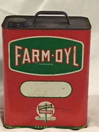 Vintage Farm Oyl 2 Gal Motor Oil Can
