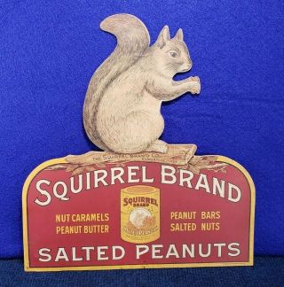 Vtg Squirrel Brand Salted Peanuts Advertising Display Poster/card
