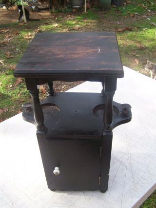 Antique Vintage Smoker Tobacco Stand Cigar Cabinet Table Humidor Wood Box