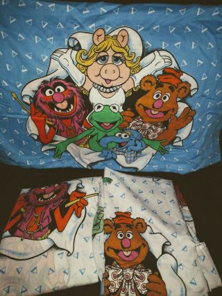 Vintage Muppets Twin Sheets Set And Pillow Case