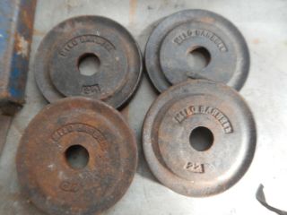 4,  Vintage Milo 2 1/2 Lbs Pound Weight Plates