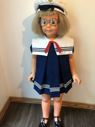 Vintage Tlc G35 35 Inch Ideal Patti Playpal Doll - Blond Cute Sailor Outfit